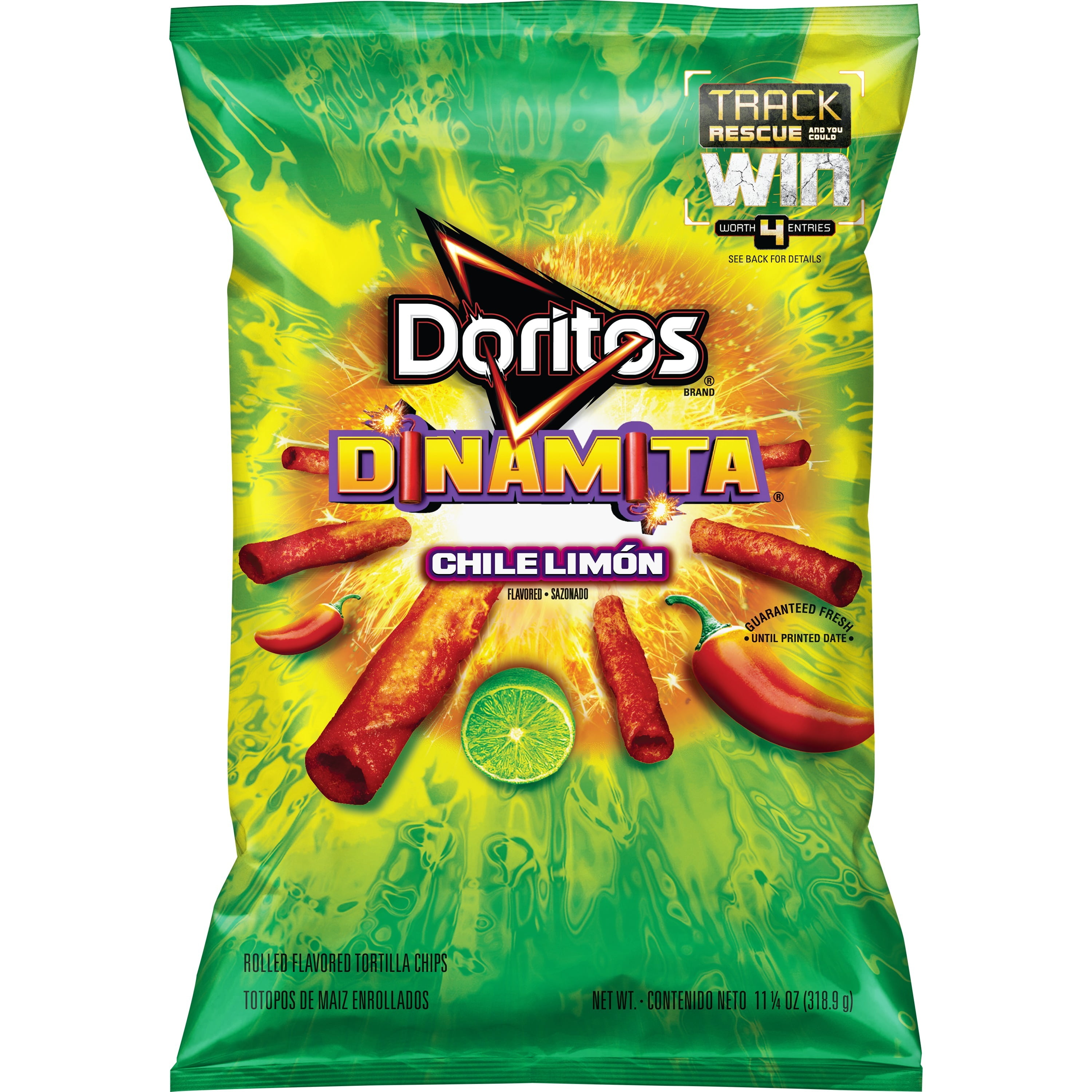 Doritos Dinamita Chili Limon Hot Spicy Lime Flavored Tortilla Chips 11.25 oz Bag Walmart