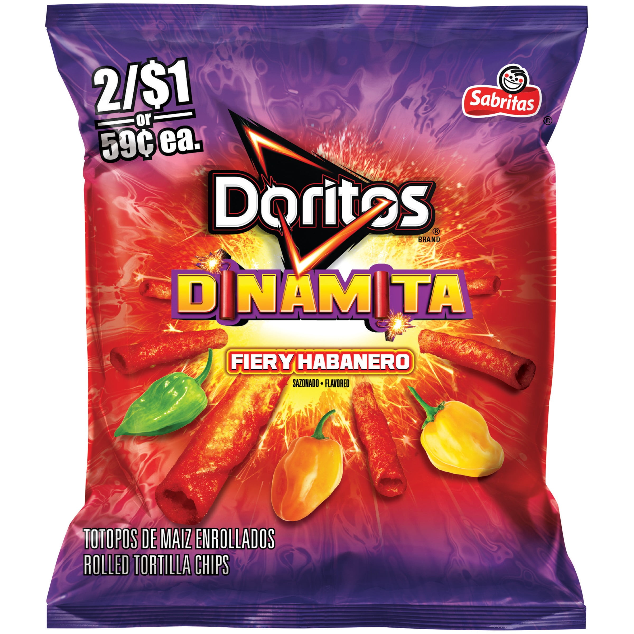 Doritos® Dinamita Fiery Habanero Rolled Tortilla Chips 1.125 oz. Bag