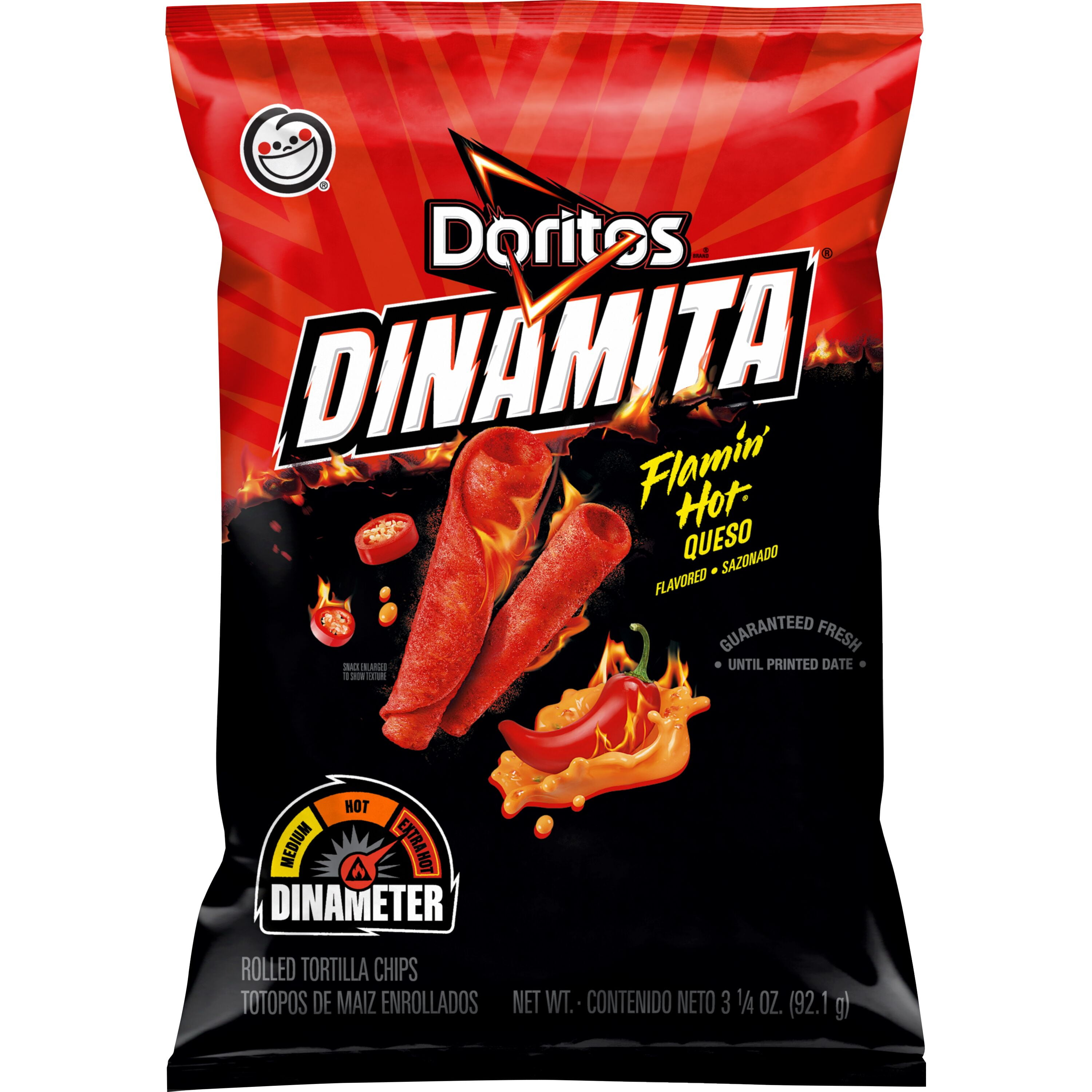 Doritos Dinamita Flamin' Hot Queso Flavor Tortilla Chips, 3.25 oz Bag