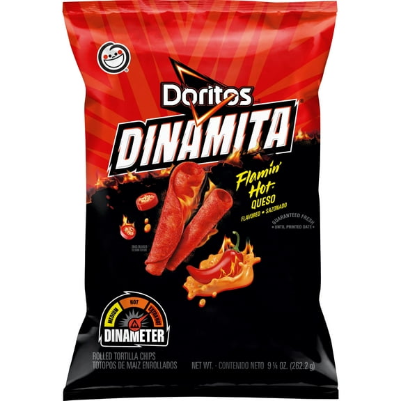 Doritos Dinamita, Flamin' Hot Queso Flavored Rolled Tortilla Chips , 9.25 oz bag