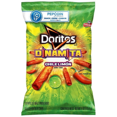 Doritos Dinamita Rolled Tortilla Chips Chile Limon 4.0 OZ Pack of 2