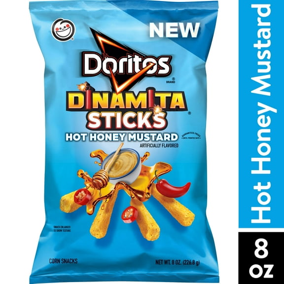 Doritos Dinamita Rolled Tortilla Chips, Hot Honey Mustard, 8 oz Bag