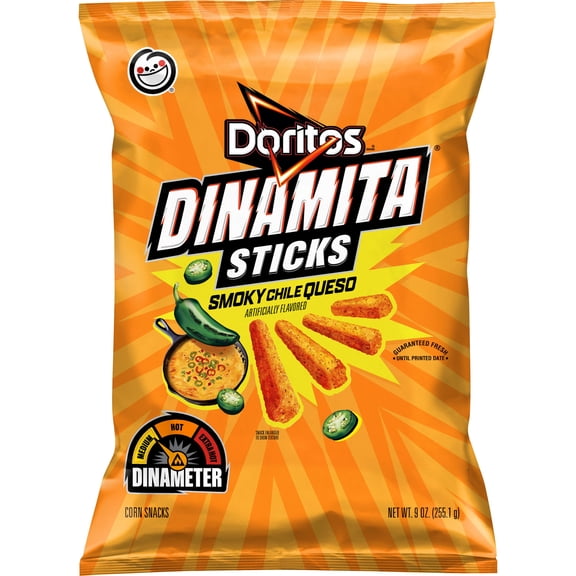 Doritos Dinamita Sticks Smoky Chile Queso Flavored Snack Chips, 9 oz Bag