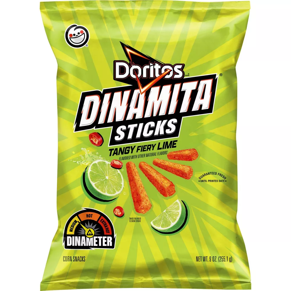 Doritos Dinamita Tangy Fiery Lime (9oz) - Rolled Tortilla Chips With An ...