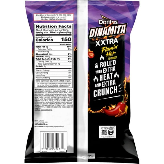 Doritos Dinamita Xxtra Flamin Hot Tortilla Chips - 10.75 oz - Pack of 2