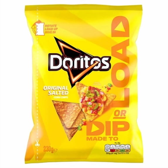 Doritos Dip or Load Salted Tortilla Chips Sharing Crisps 230g, British Import (Pack of 3)