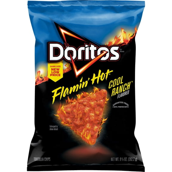 Doritos Flamin' Hot Cool Ranch Flavored Tortilla Chips, 9.25 oz Bag