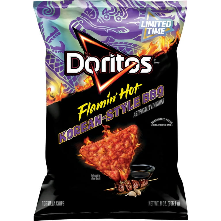 Doritos Flamin' Hot Korean Style BBQ Tortilla Chips, 9.0 Ounce Bag
