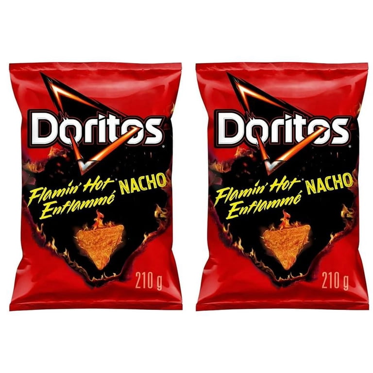 Doritos Flamin' Hot Nacho Flavored Tortilla Chips, 210g (2 Pack