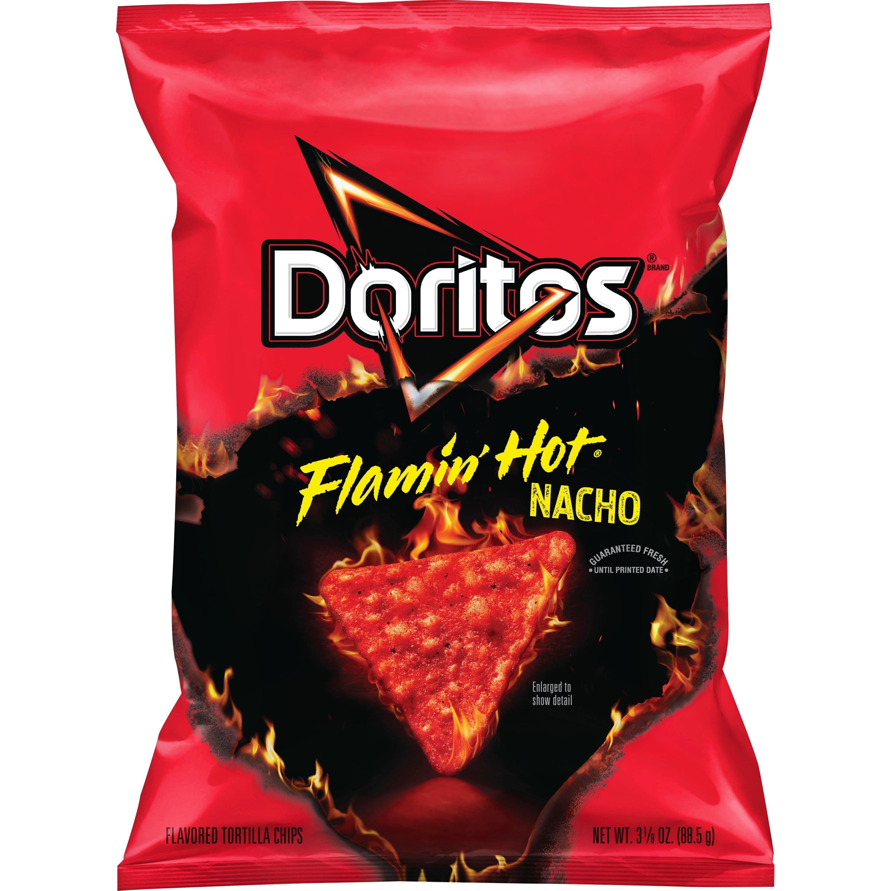 Doritos Flamin' Hot Nacho Tortilla Chips, 3.125 oz Bag