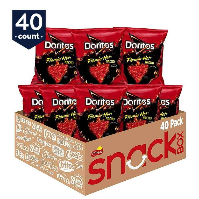 Doritos Flamin' Hot Nacho Tortilla Chips Snack Pack, 1 oz Bags, 40 Count, Other