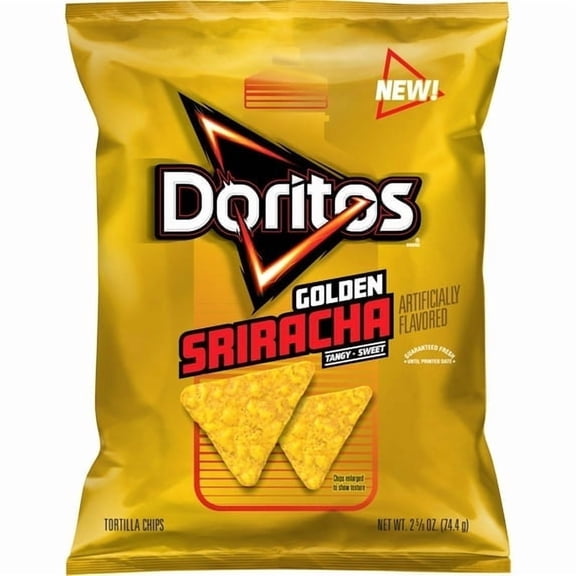 Doritos Flavored Tortilla Chips Golden Sriracha Flavored 2.625 oz Bag - 4 pack