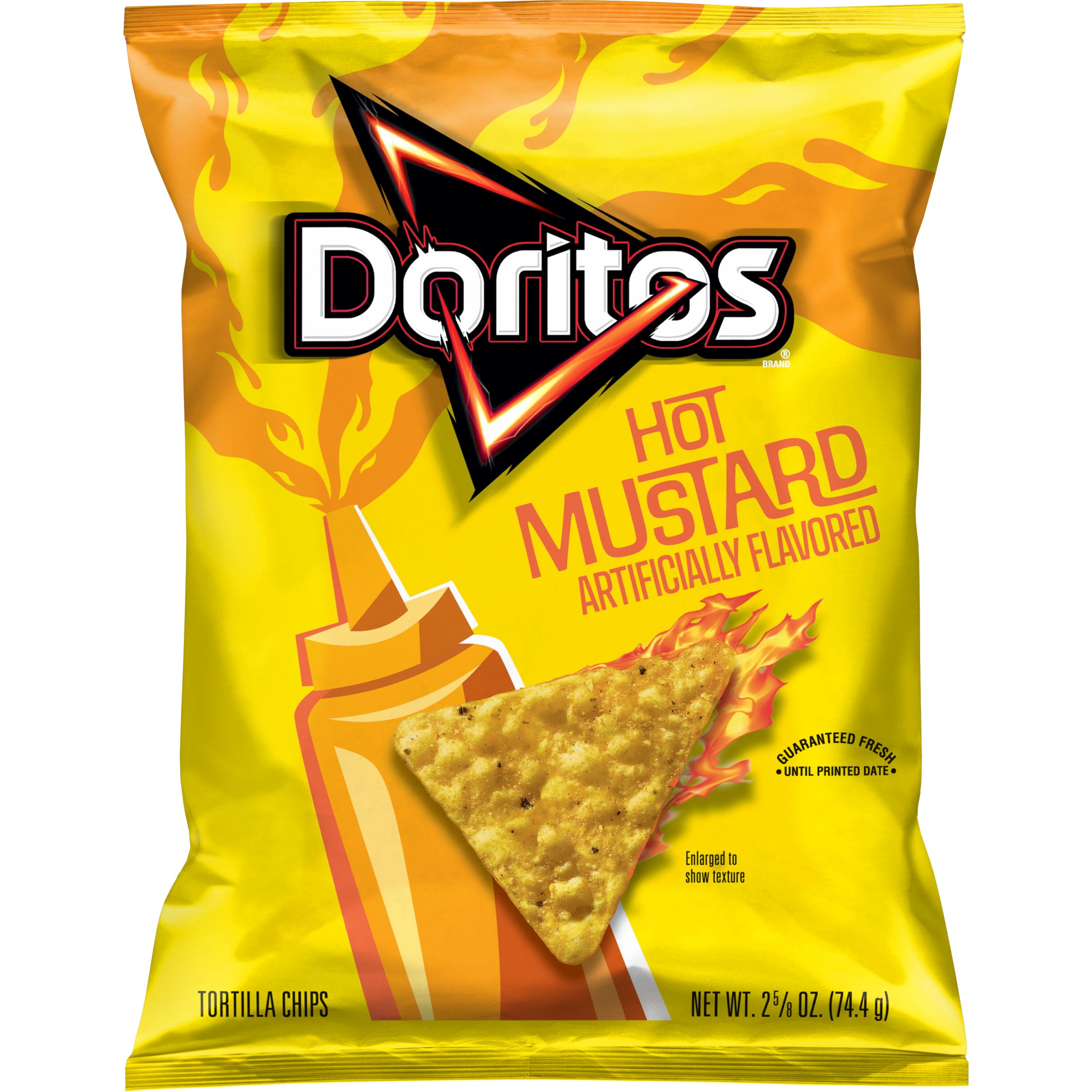 Doritos Hot Mustard Artificially Flavored Tortilla Chips, 2.625 oz Bag