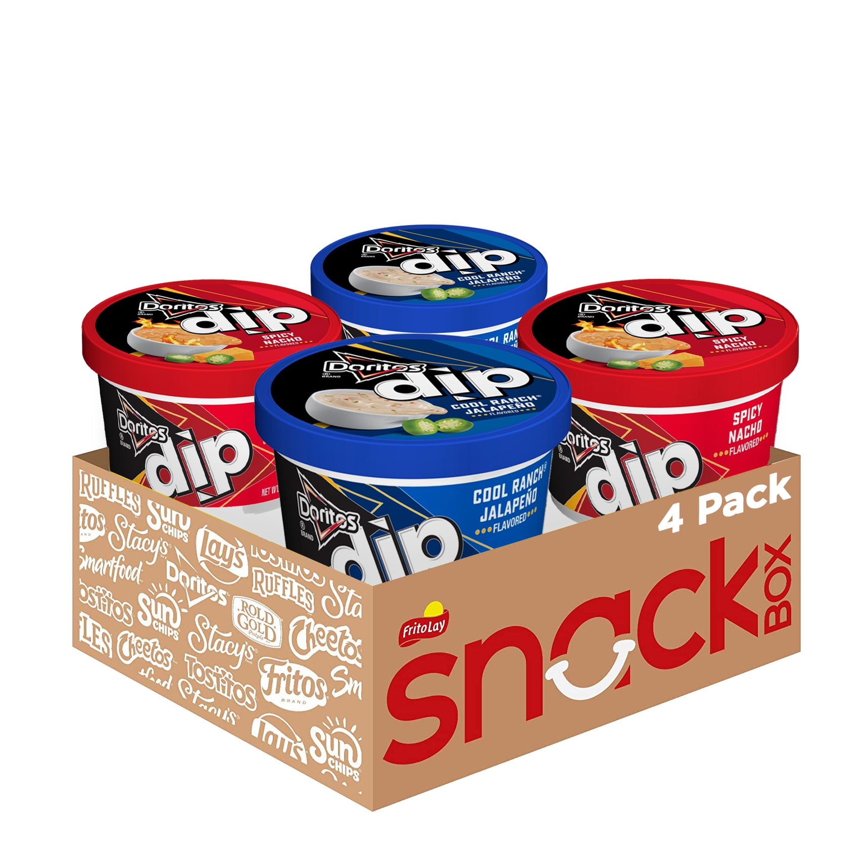 Doritos Jalapeno Nacho Cheese Dip and Cool Ranch Jalapeno Dairy Dip Variety Pack, 40 oz, Pack of