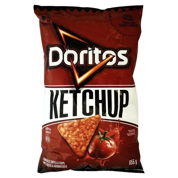 Doritos Ketchup Tortilla Chips Tangy Canadian Snack 655g (23.1 oz)