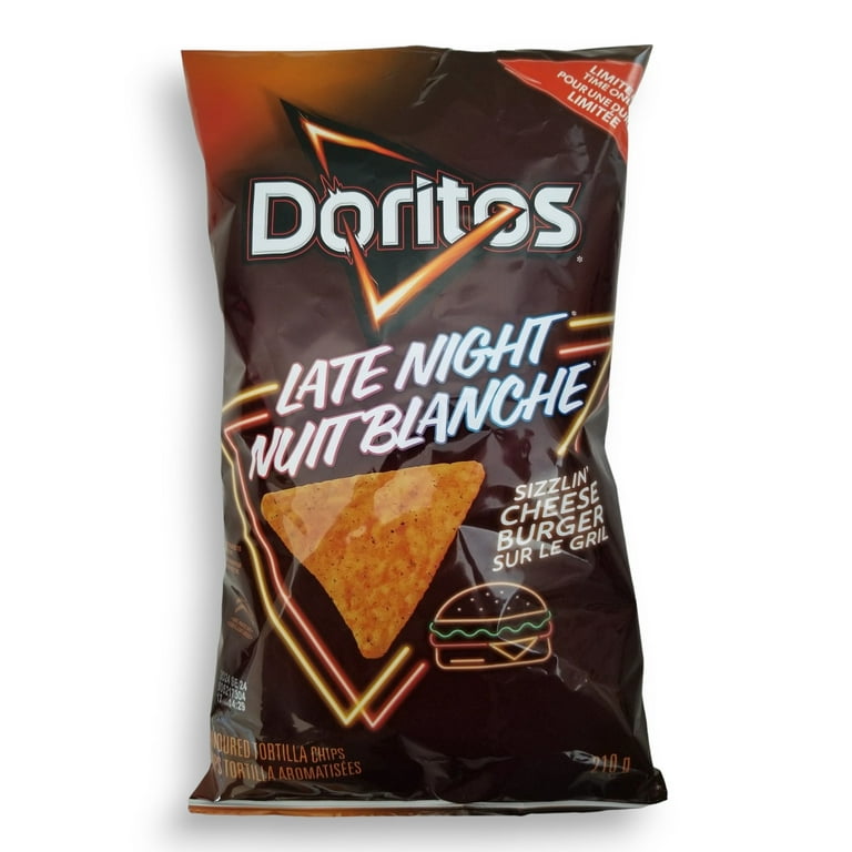Doritos Late Night Sizzlin' Cheese Burger Flavored Tortilla Chips, 210g/7.4 oz., Bag