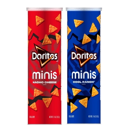 Doritos Minis 2-Flavor Variety Pack – Cool Ranch & Nacho Cheese (2 x 5.125 oz Canisters)