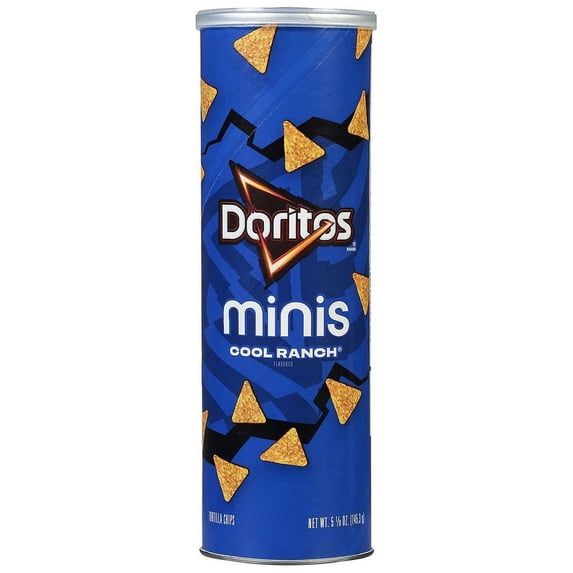 Doritos Minis, Cool Ranch Flavored Snack Chips Canister, 5.125 oz (Pack of 2).