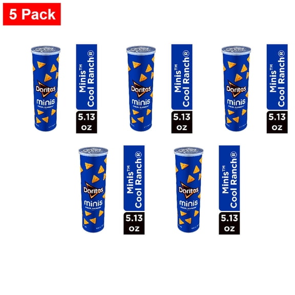 Doritos Minis Cool Ranch Minis Tortilla Snack Stacks Crisps Chips 5.13 oz - 5 Pack