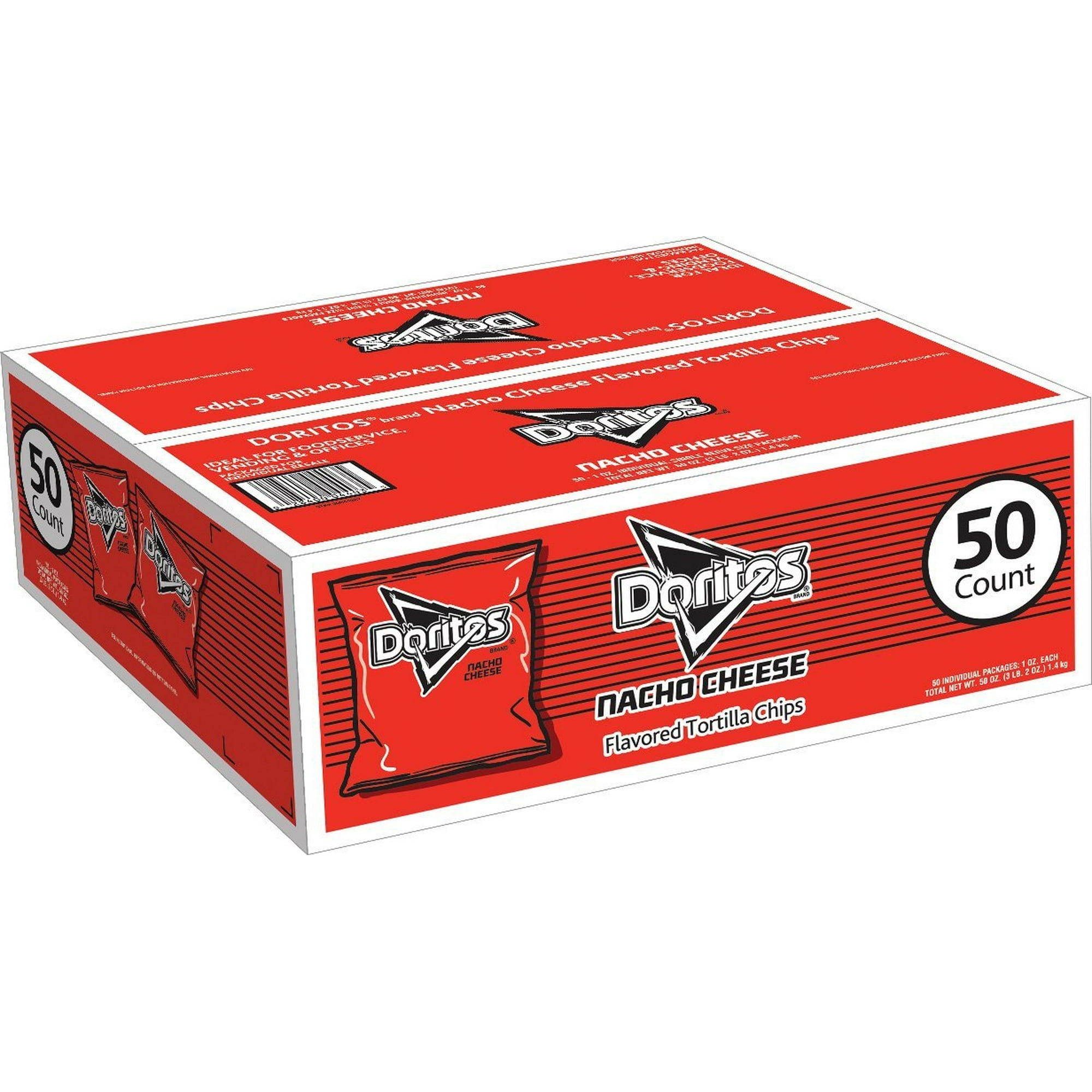 Doritos Nacho Cheese Flavored Tortilla Chips, 1 Oz Bags 50Count