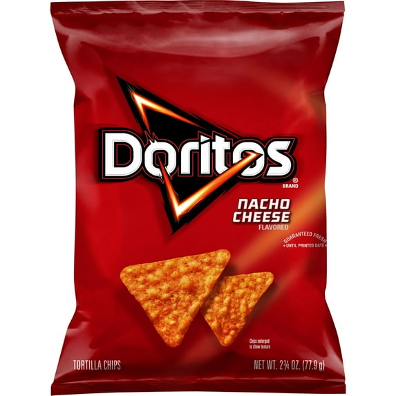 Doritos Tortilla Chips Nacho Cheese Flavored, 2.75 oz - 2 Pack