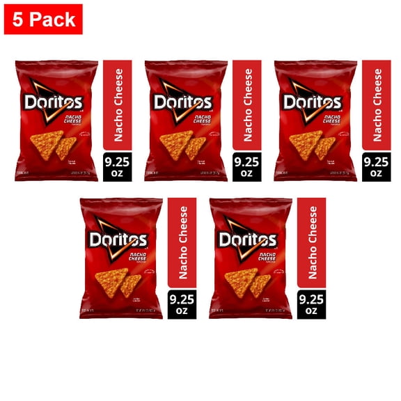 Doritos Nacho Cheese Flavored Tortilla Chips 9.25 oz - 5 Pack