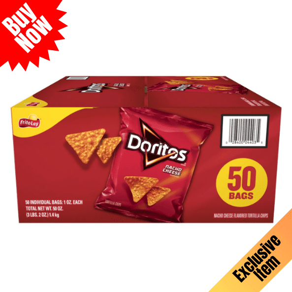 Doritos Nacho Cheese Tortilla Chips, 1 oz., 50 pk.