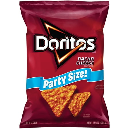Doritos Flavored Tortilla Chips, Party Size Nacho Cheese, 15.5 Ounce