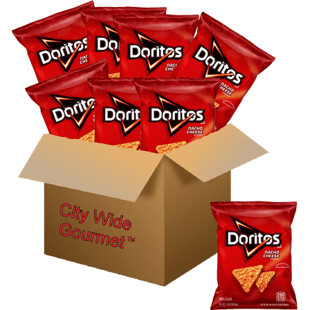 Doritos Nacho Cheese Tortilla Chips, 1.75 ounce bags (Pack of 8) , Bundled by City Wide Gourmet