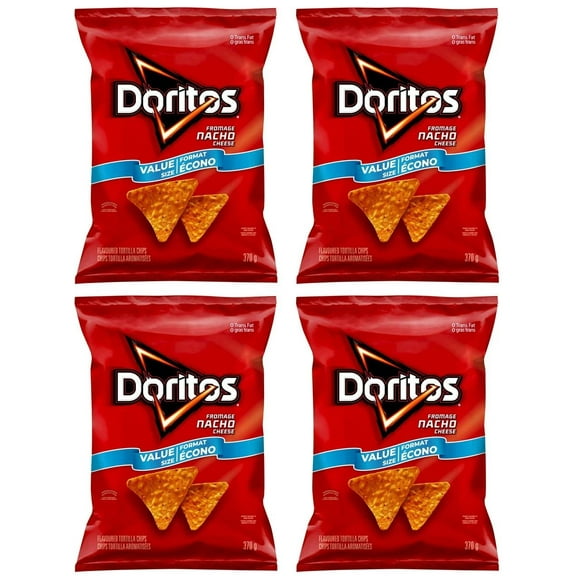 Doritos Nacho Cheese Tortilla Chips, 400g (4 Pack)