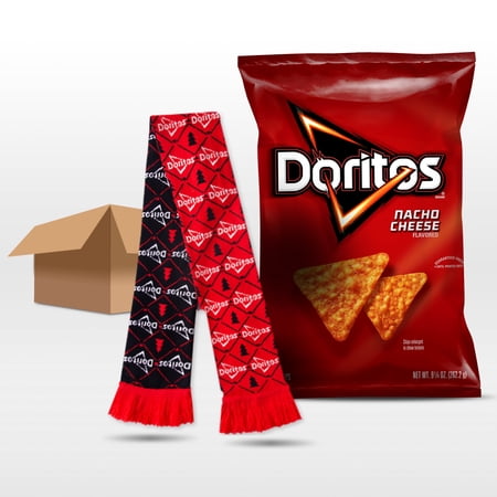Doritos Nacho Cheese Tortilla Chips 9.25oz and Scarf Holiday Bundle
