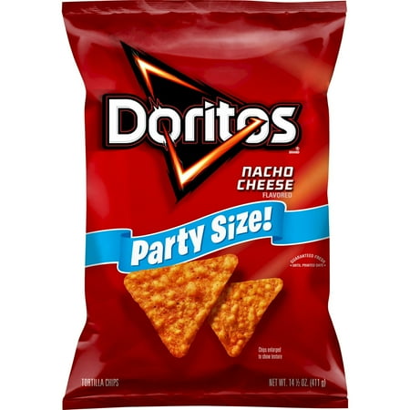 Doritos Nacho Cheese Tortilla Snack Chips,Party Size, 14.5 Ounce Bag(Pack of 4)