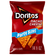 Doritos Nacho Cheese Tortilla Snack Chips,Party Size, 14.5 Ounce Bag