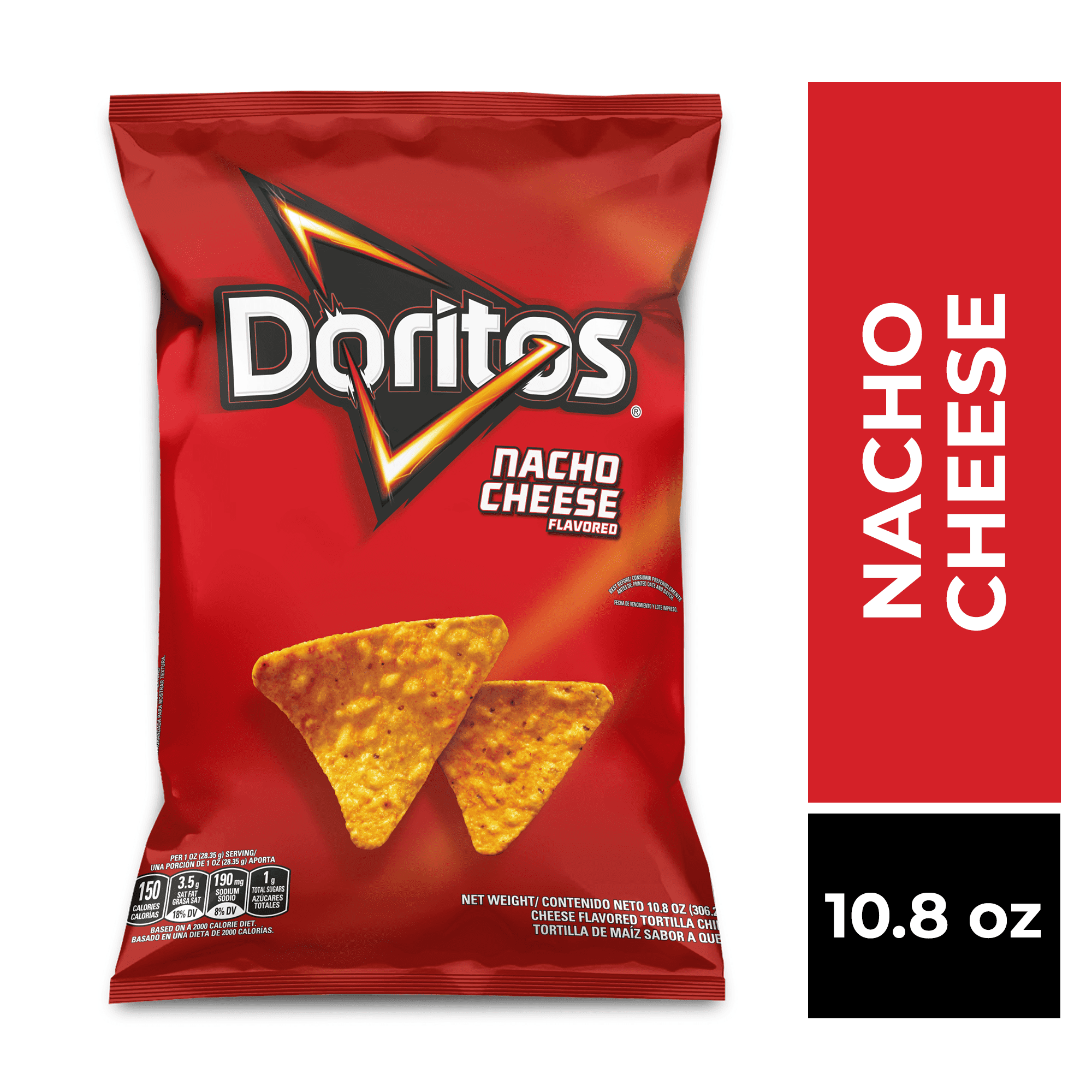 Doritos Nachos Cheese Flavored Tortilla Snack Chips Bag 10.8 Oz
