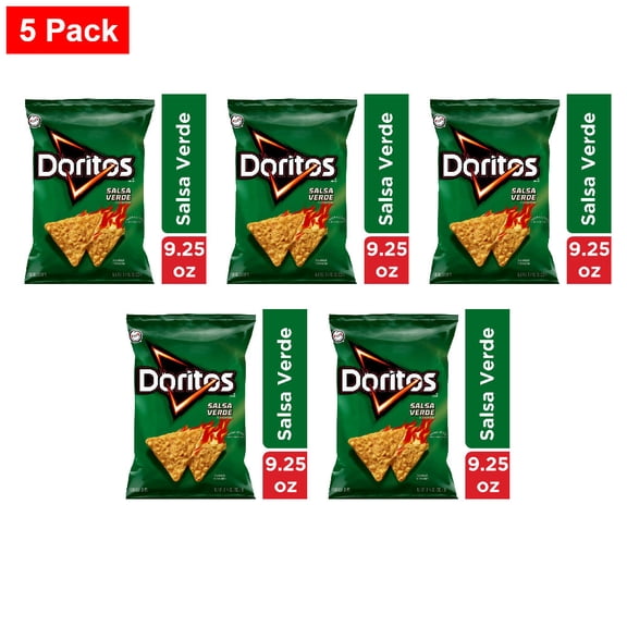 Doritos Salsa Verde Flavored Tortilla Chips 9.25 oz - 5 Pack