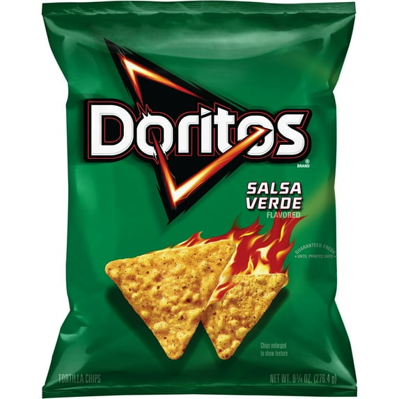 Doritos Salsa Verde Flavored Tortilla Chips, 9.75 oz Bag