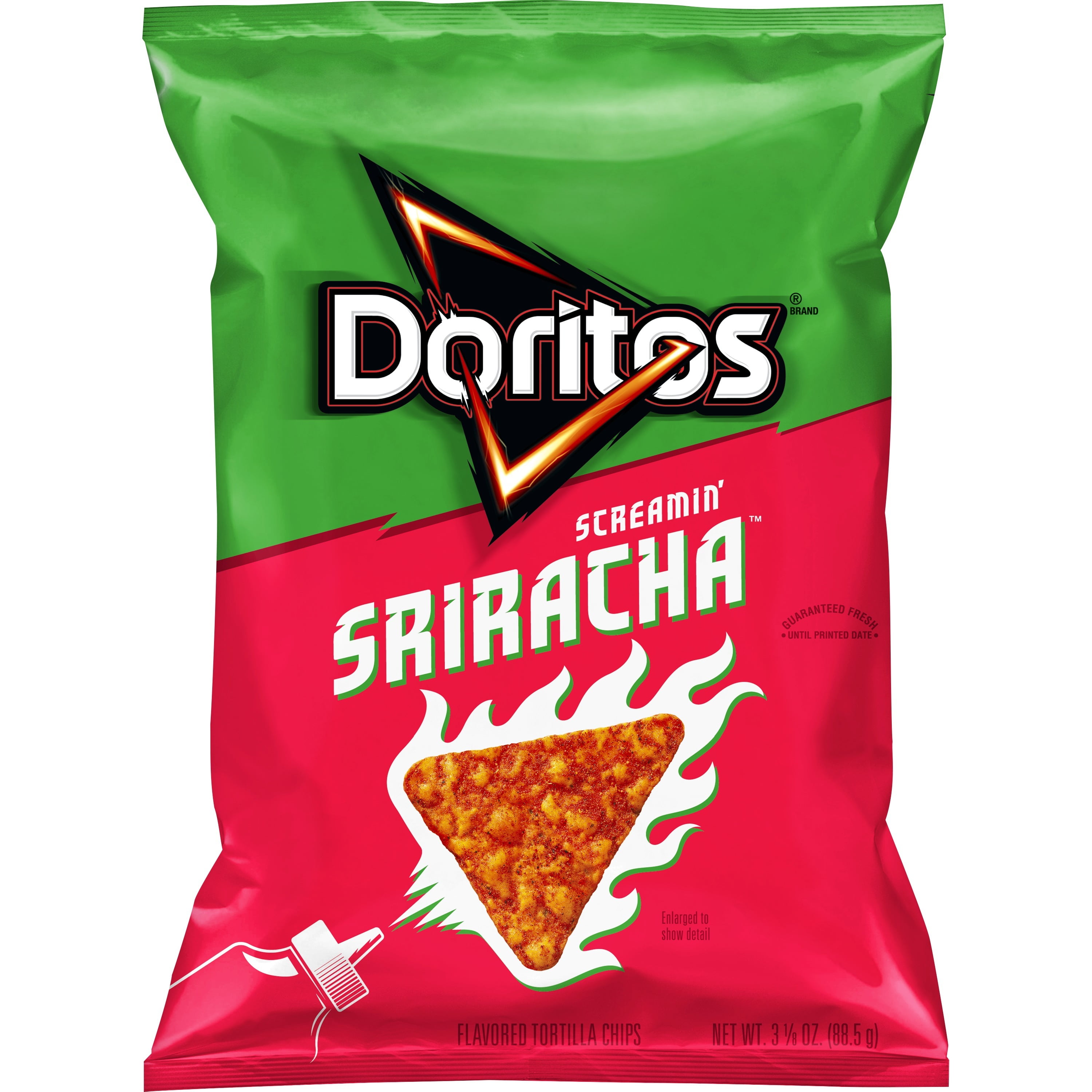Doritos Screamin' Sriracha Flavored Tortilla Chips, 3.125 oz Bag