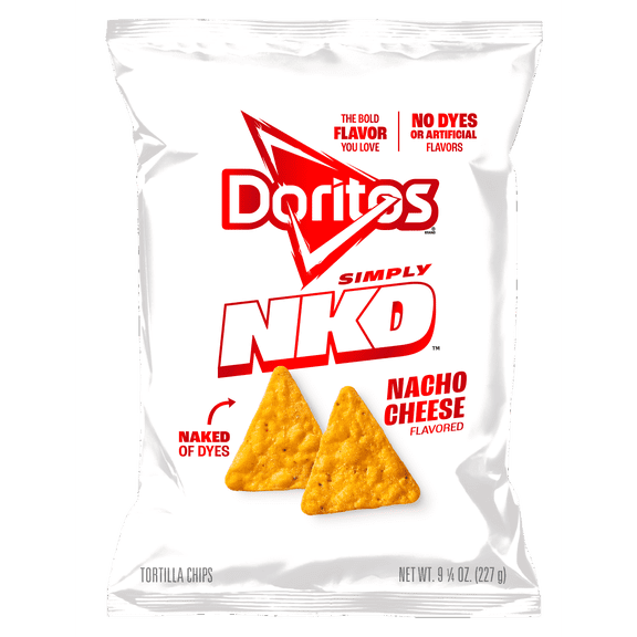 Doritos Simply NKD, No Dyes No Artificial Flavors Nacho Cheese Tortilla Chips Bag, 9.25 oz
