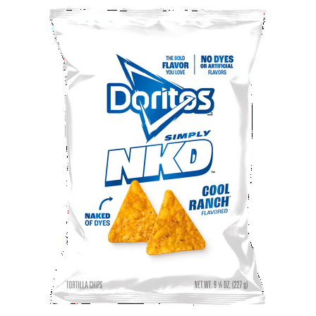 Doritos Simply NKD, No Dyes No Artificial Flavors Cool Ranch Tortilla Chips Bag, 9.25 oz