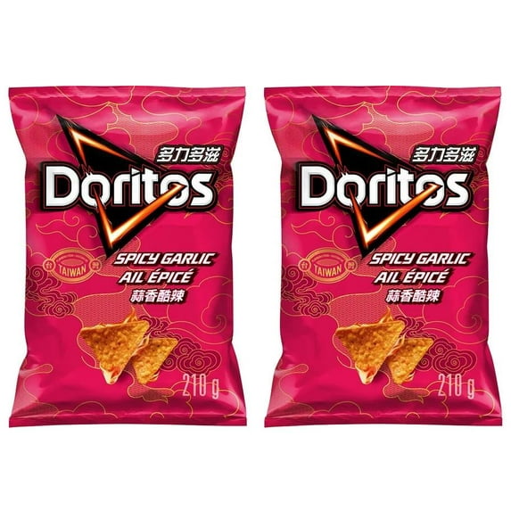 Doritos Spicy Garlic Flavored Tortilla Chips, 210g (2 Pack)