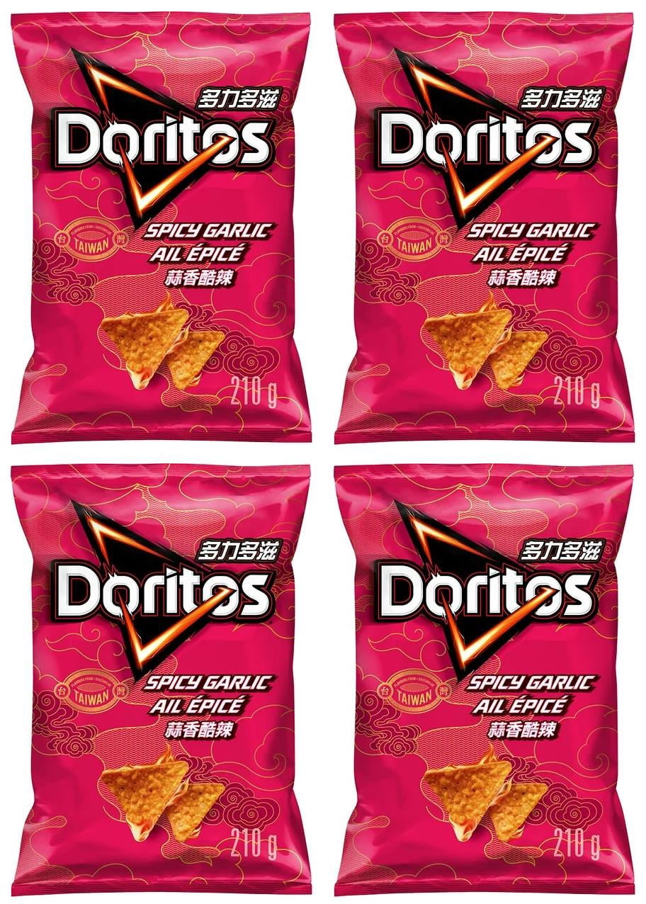 Doritos Spicy Garlic Flavored Tortilla Chips, 210g (4 Pack)