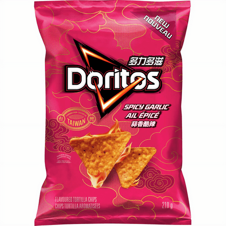 Doritos Spicy Garlic Tortilla Chips, 210g/7.4 oz