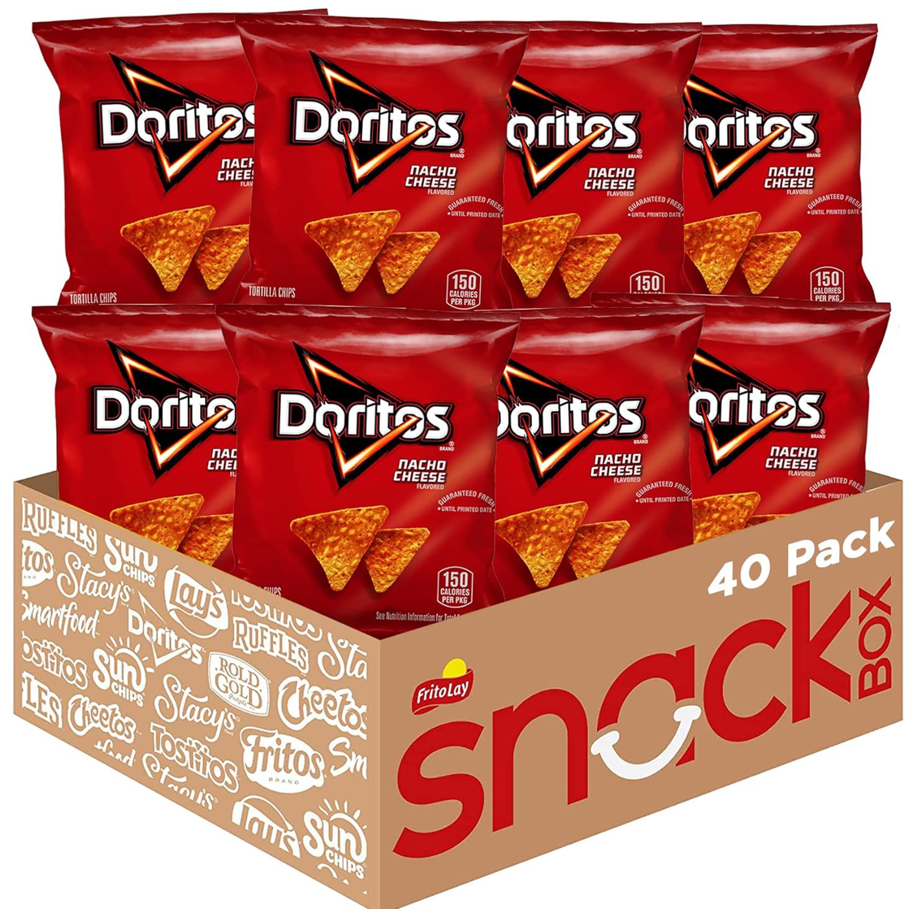 Doritos Spicy Nacho Flavored Tortilla Chips, 40 Count
