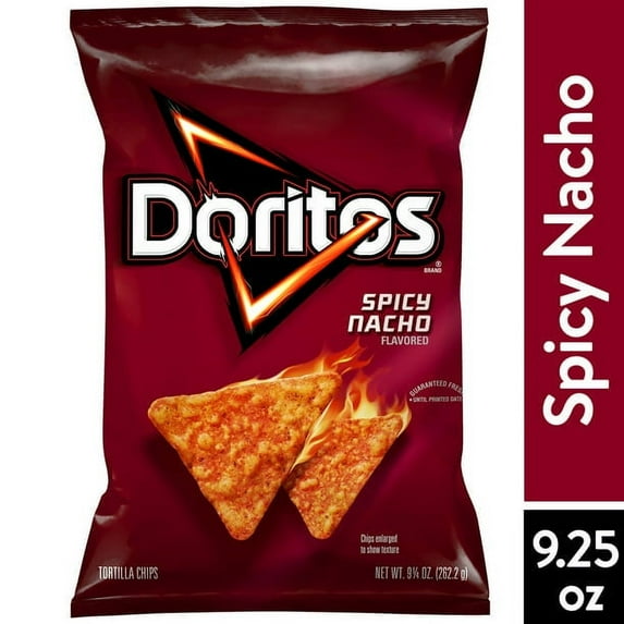 Doritos Spicy Nacho Flavored Tortilla Chips, 9.25 oz Bag - 2 Pack