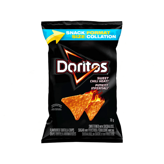Doritos Sweet Chili Heat Tortilla Chips, Snack Size, 70g/2.5 oz