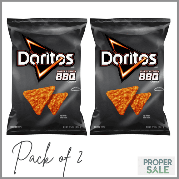 Doritos Sweet & Tangy BBQ Flavored Tortilla Chips, 9.25 oz Bag ( PACK OF 2 )
