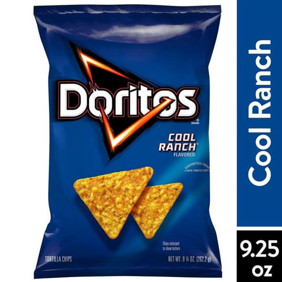Doritos Tortilla Chips Cool Ranch Flavor Snack Chips, 9.25 oz Bag-Pack Of 5