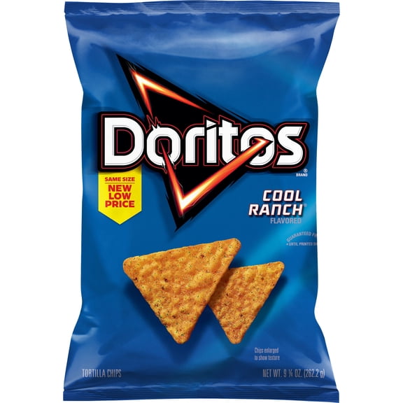 Doritos Tortilla Chips Cool Ranch Flavor Snack Chips, 9.25 oz Bag
