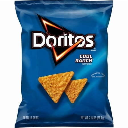 Doritos Tortilla Chips Cool Ranch Flavored 2.625 Ounce Bag(pack of 2)