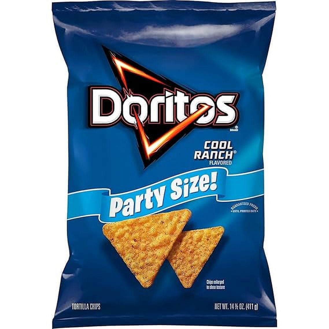 Doritos Tortilla Chips Cool Ranch Flavored Snack, Party Size, 14.5oz Bag ( Pack of 2 )
